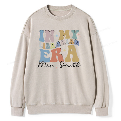 Pagewings Personalized In My Librarian Era Shirt Unisex Washed Sweatshirt