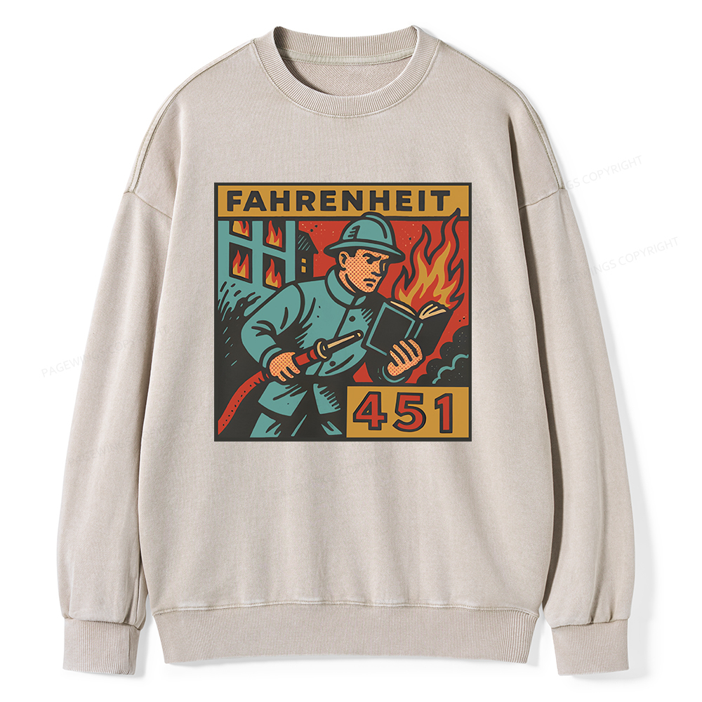 Pagewings Literature 451 Unisex Washed Sweatshirt