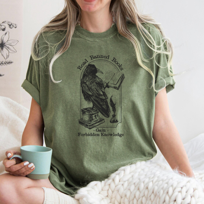 Pagewings Read Banned Books Gain Forbidden Knowledge Unisex Washed T-shirt