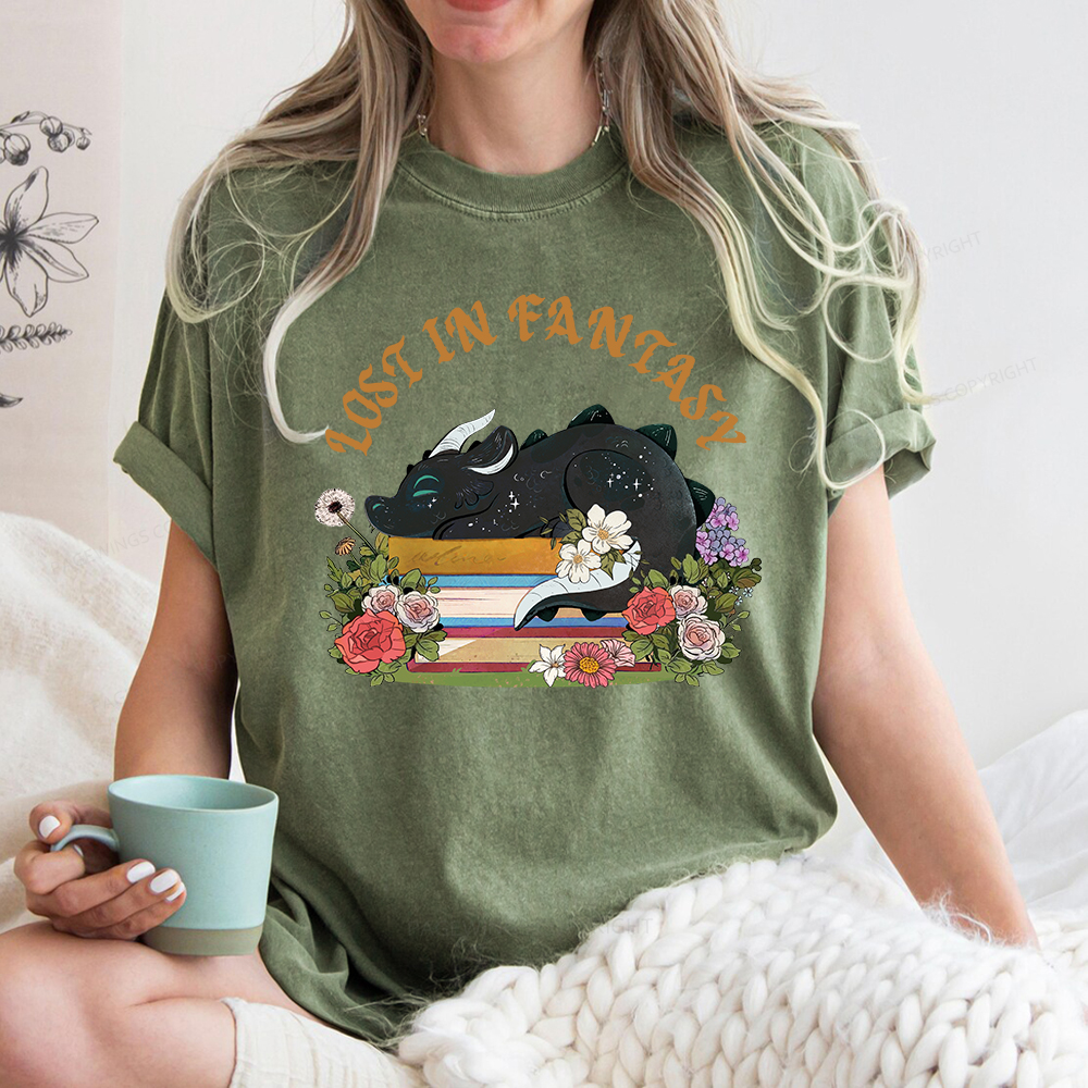 Pagewings Lost In Fantasy Unisex Washed T-shirt