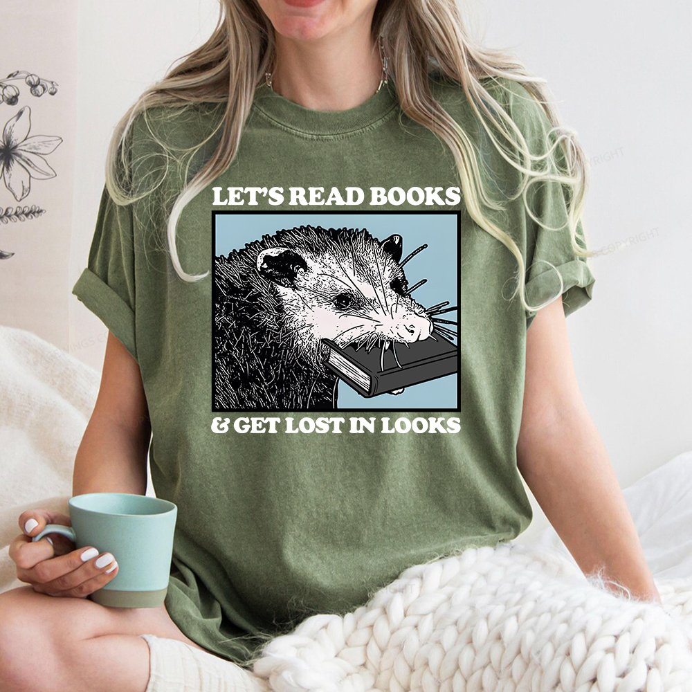 Pagewings Let’s Read Books & Get Lost In Looks Unisex Washed T-shirt