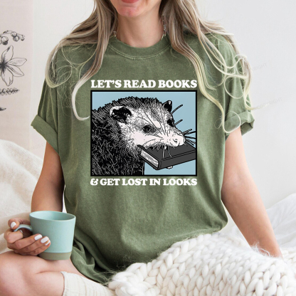 Pagewings Let’s Read Books & Get Lost In Looks Unisex Washed T-shirt