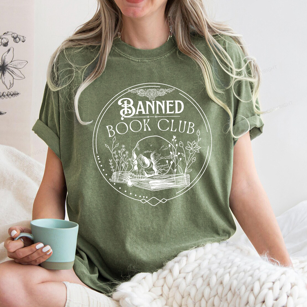 Pagewings Banned Book Club Unisex Washed T-shirt