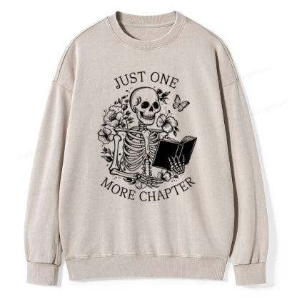 Pagewing One More Chapter Skeleton Unisex Tee Unisex Washed Sweatshirt