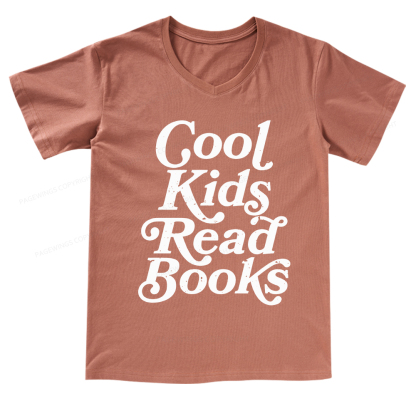 Pagewings Cool Kids Read Books V-neck T-shirt