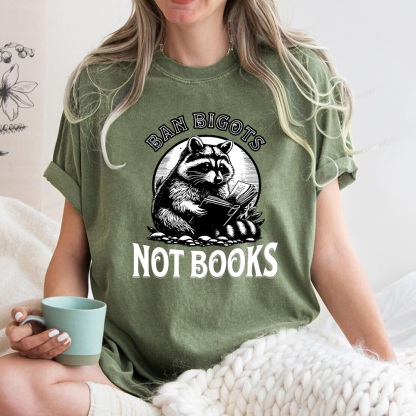 Pagewings Ban Bigots Not Books Unisex Washed T-shirt