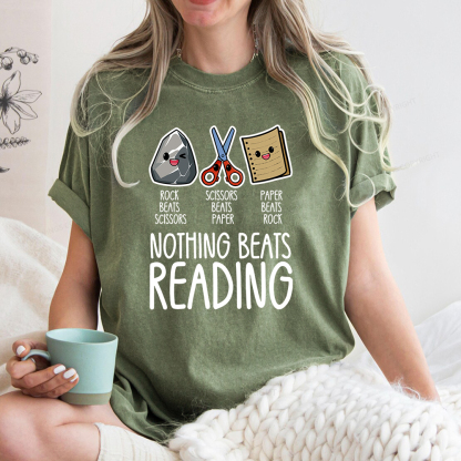 Pagewings Nothing Beats Reading Unisex Washed T-shirt