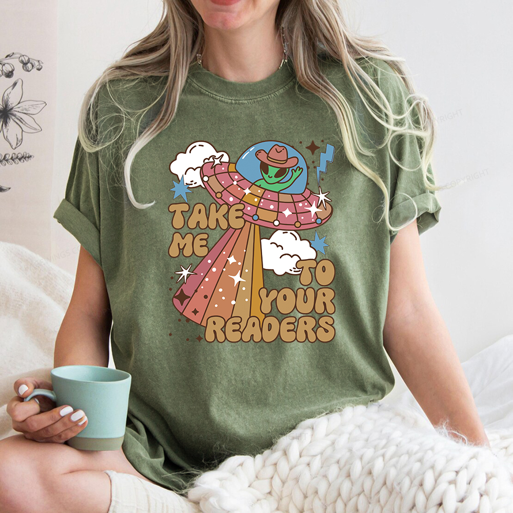 Pagewings Take Me To Your Readers Unisex Washed T-shirt