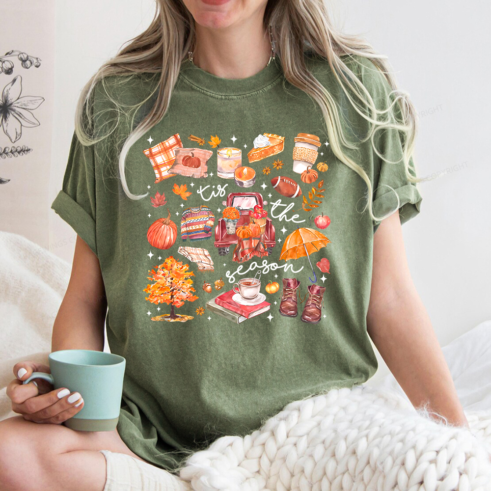 Pagewings Tis the Season Unisex Washed T-shirt