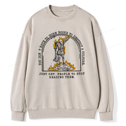 Pagewings Book Lovers Shirts, Literary Gift Unisex Washed Sweatshirt