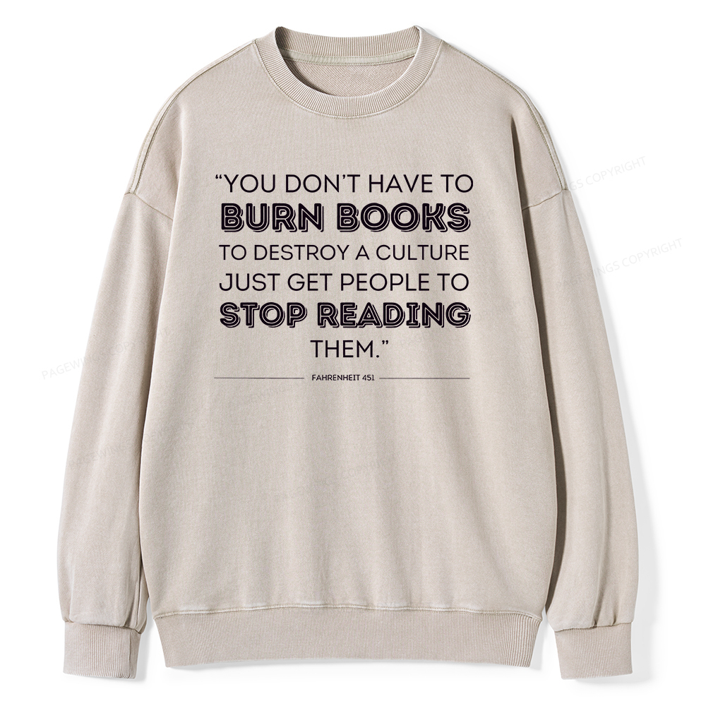 Pagewings Dystopian Book Shirt Classic Literature Gift Unisex Washed Sweatshirt