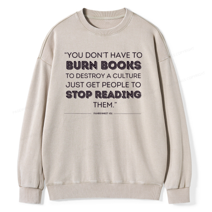 Pagewings Dystopian Book Shirt Classic Literature Gift Unisex Washed Sweatshirt