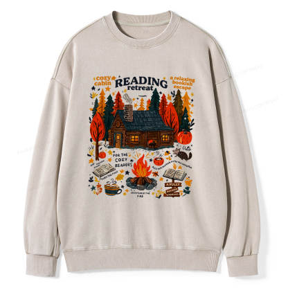 Pagewings Reading Retreat Unisex Washed Sweatshirt