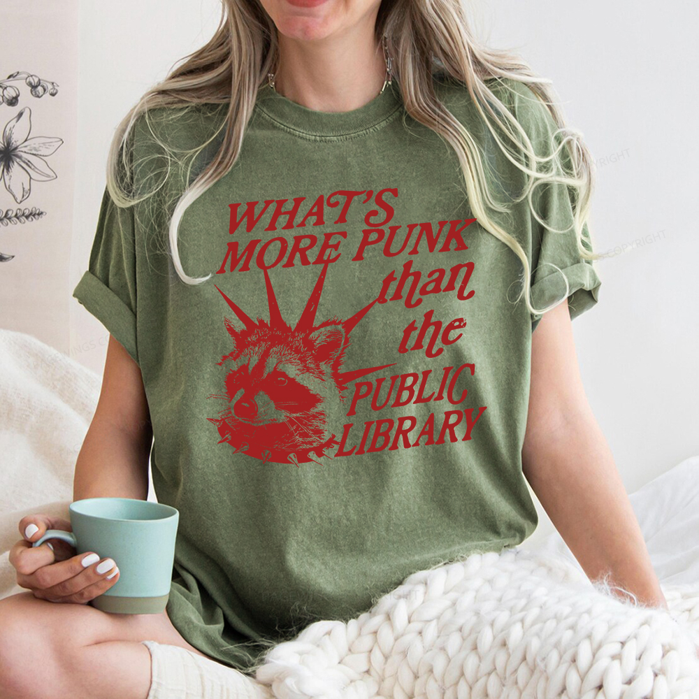 Pagewings What’s More Punk Than The Public Library Unisex Washed T-shirt