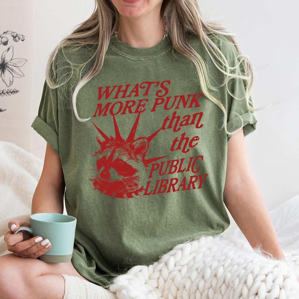 Pagewings What’s More Punk Than The Public Library Unisex Washed T-shirt