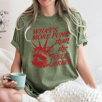 Pagewings What’s More Punk Than The Public Library Unisex Washed T-shirt