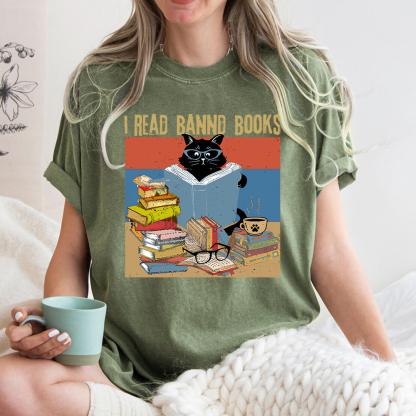 Pagewings  I Read Banned Books Unisex Washed T-shirt