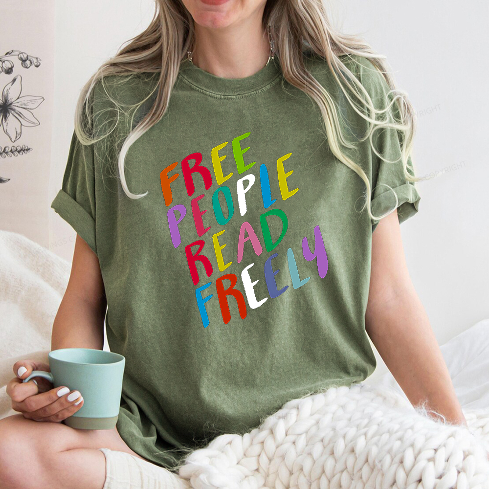 Pagewings Free People Read Freely Unisex Washed T-shirt