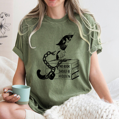 Pagewings No Book Should Be Hidden Unisex Washed T-shirt