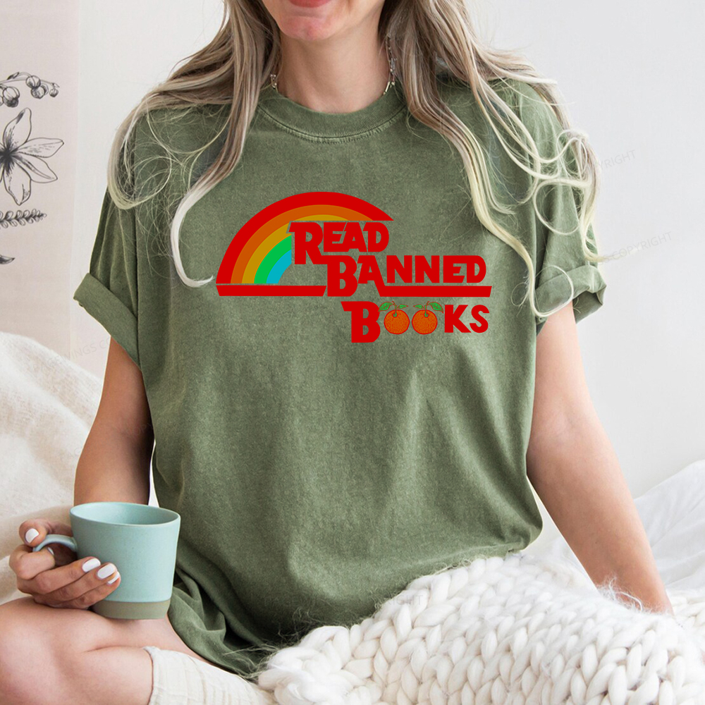 Pagewings Read Banned Books Unisex Washed T-shirt