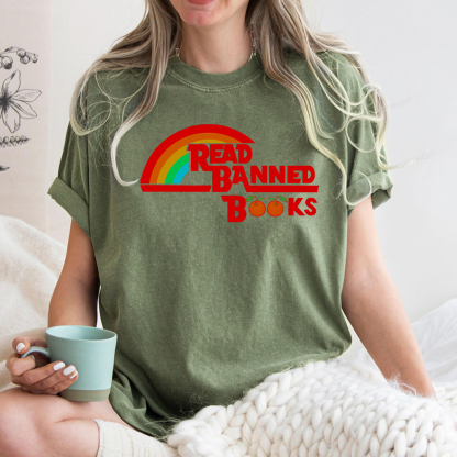 Pagewings Read Banned Books Unisex Washed T-shirt
