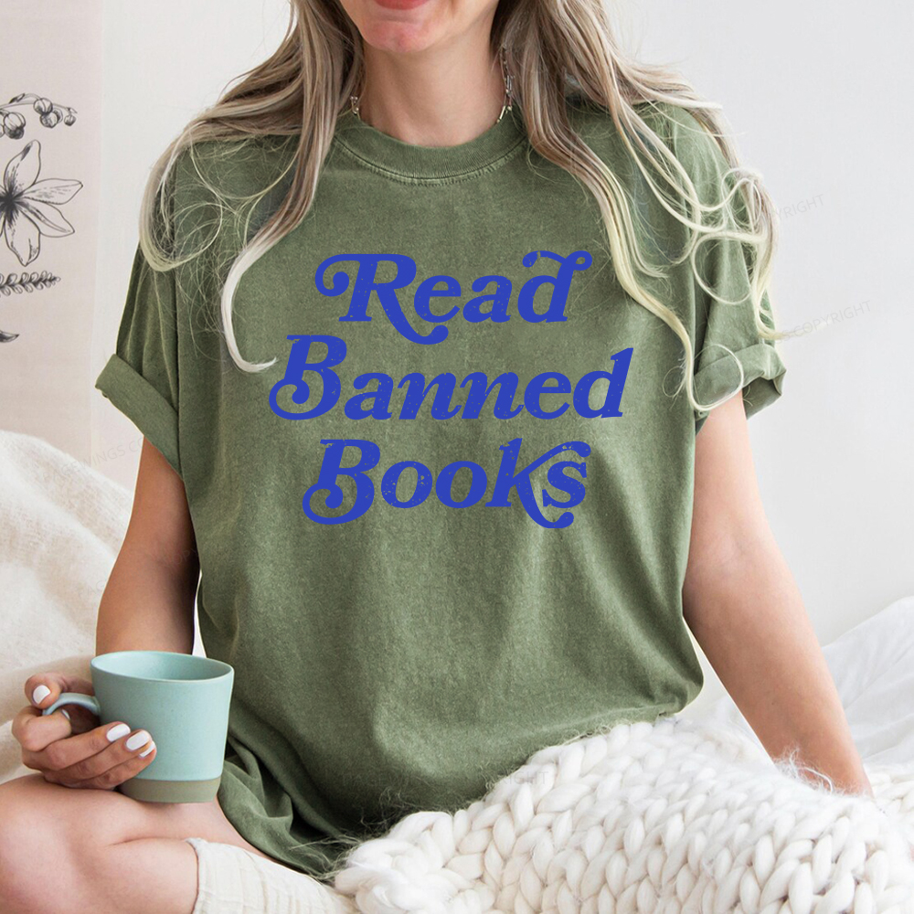 Pagewings Read Banned Books Unisex Washed T-shirt