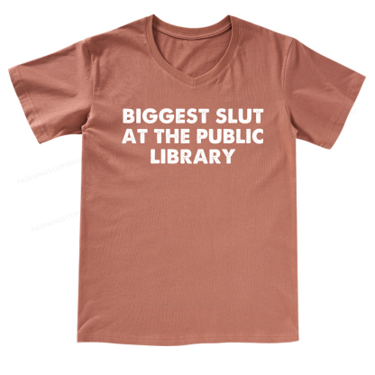 Pagewings Biggest Slut At The Public Library V-neck T-shirt