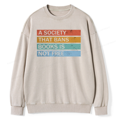 Pagewings Banned Books Shirt, Read Banned Books Unisex Washed Sweatshirt