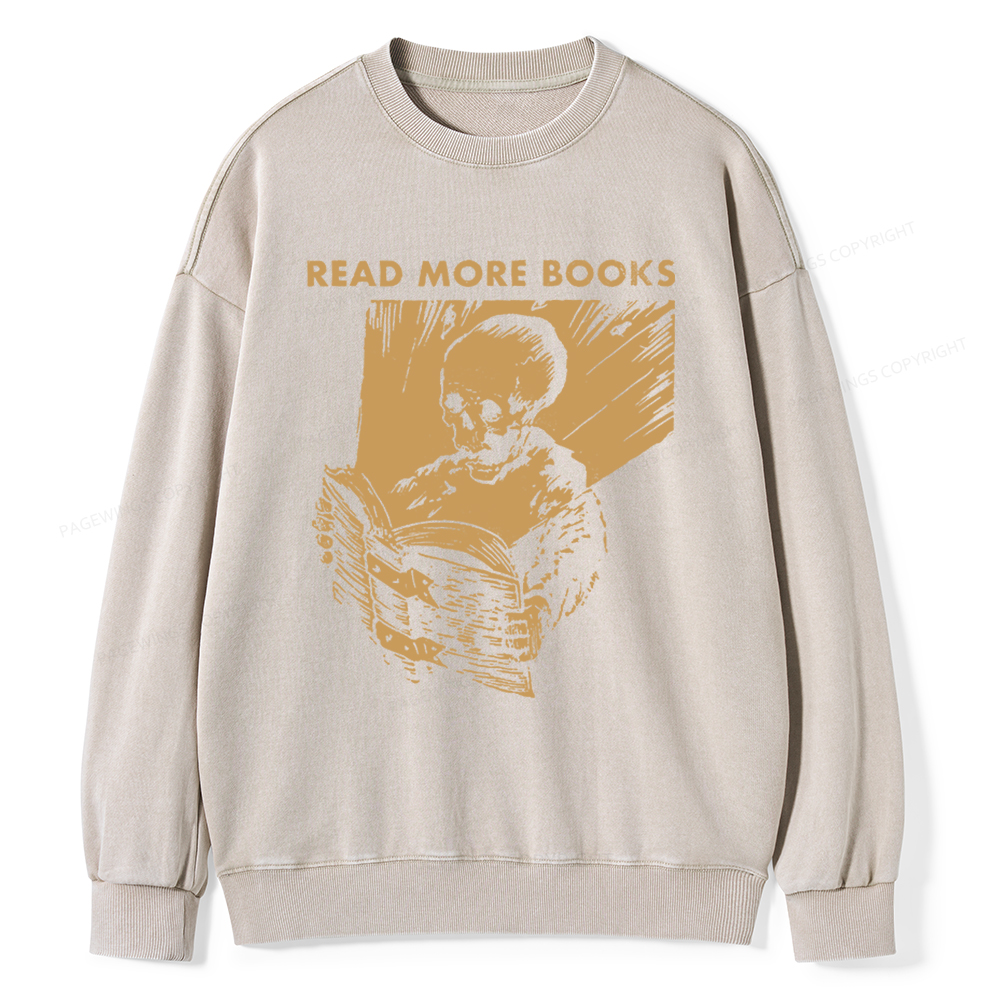 Pagewings Read More Books Unisex Washed Sweatshirt