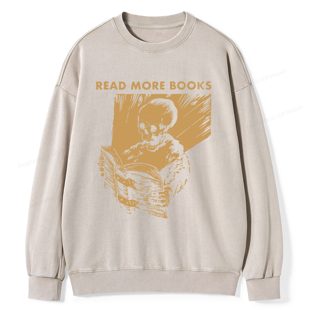 Pagewings Read More Books Unisex Washed Sweatshirt