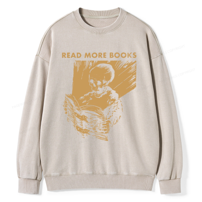 Pagewings Read More Books Unisex Washed Sweatshirt