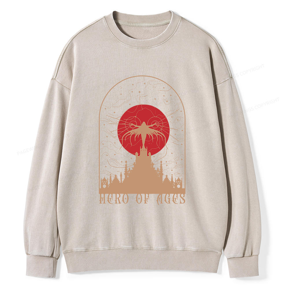 Pagewings Mist Bookish Unisex Washed Sweatshirt