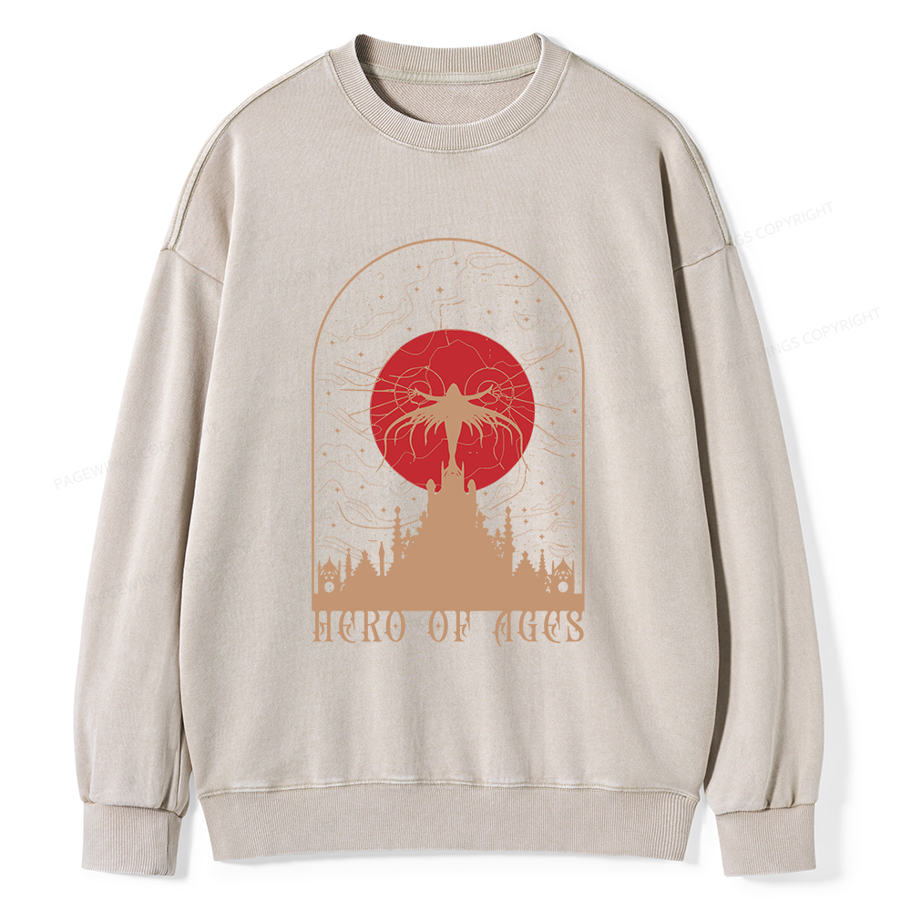 Pagewings Mist Bookish Unisex Washed Sweatshirt