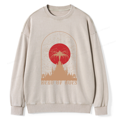 Pagewings Mist Bookish Unisex Washed Sweatshirt