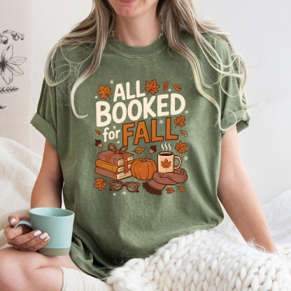 Pagewings All Booked For Fall Unisex Washed T-shirt