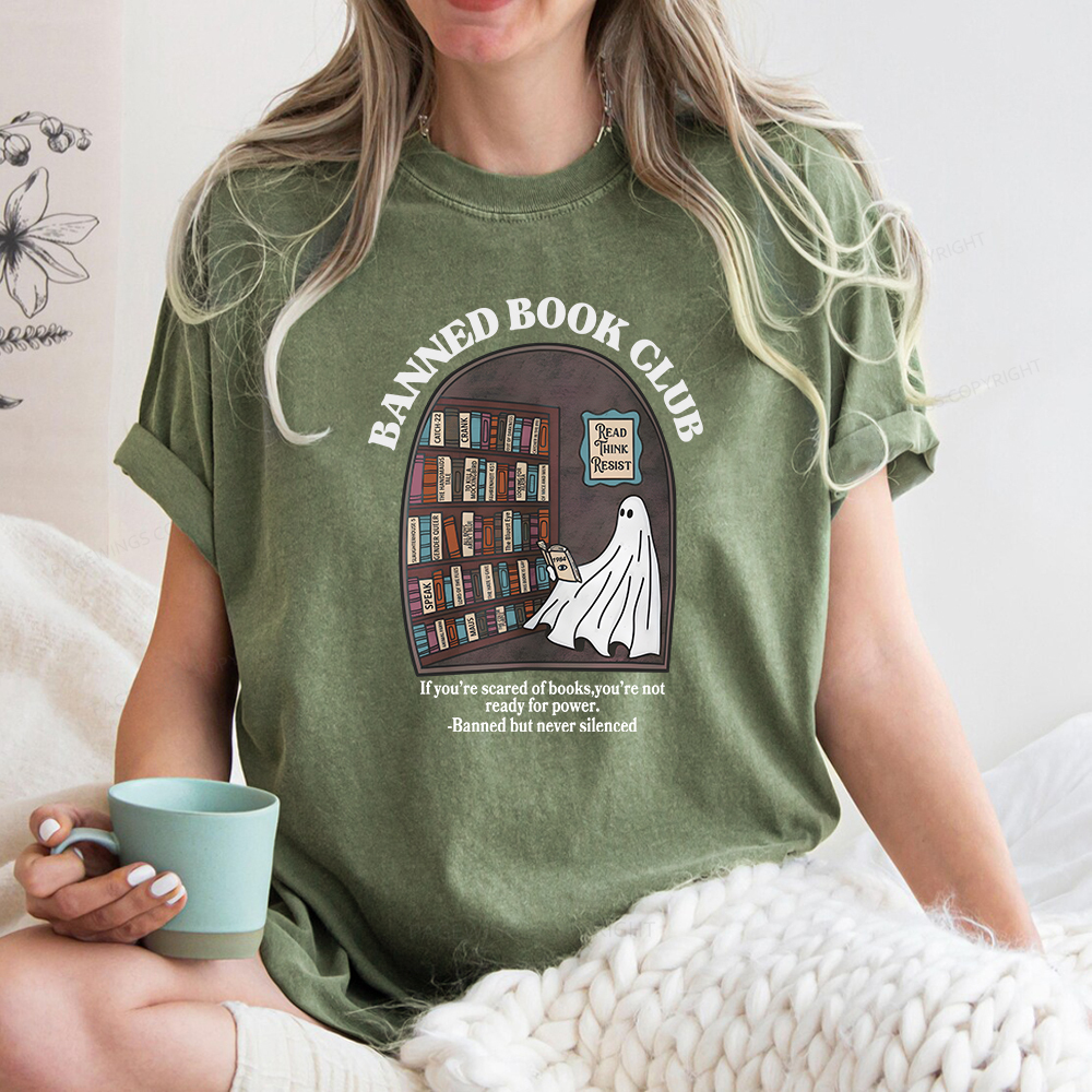 Pagewings Banned Book Club Unisex Washed T-shirt