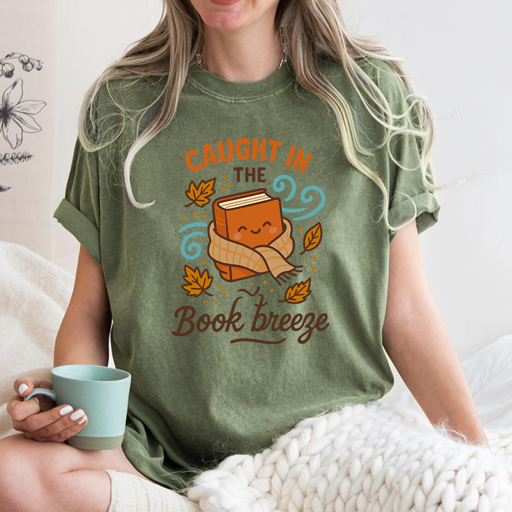 Pagewings Caught In The Book Breeze Unisex Washed T-shirt