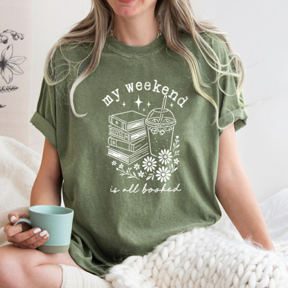 Pagewings My Weekend is All Booked Unisex Washed T-shirt
