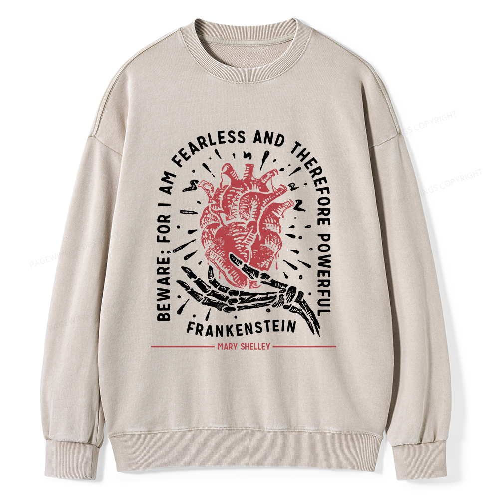 Pagewings For I Am Fearless And Therefore Powerful Unisex Washed Sweatshirt