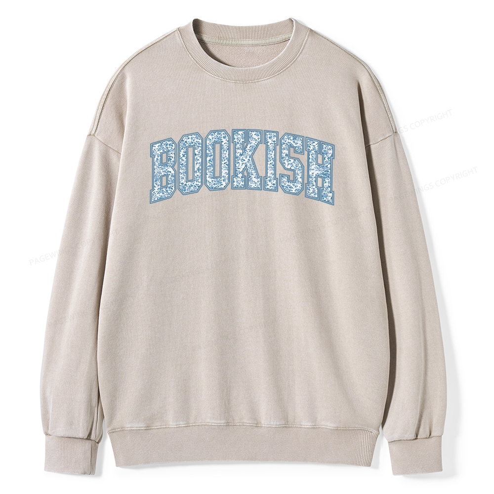 Pagewings Bookish Book Lover Unisex Washed Sweatshirt