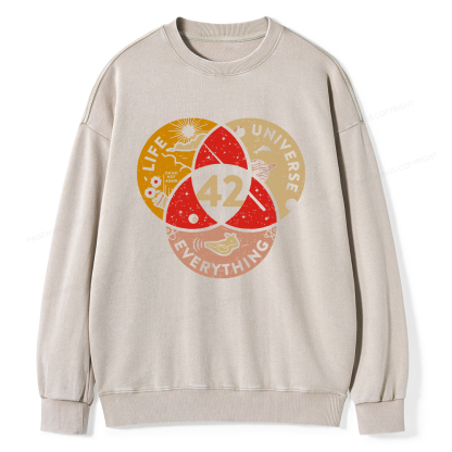 Pagewings 42 The Answer To Life The Universe And Everything Unisex Washed Sweatshirt