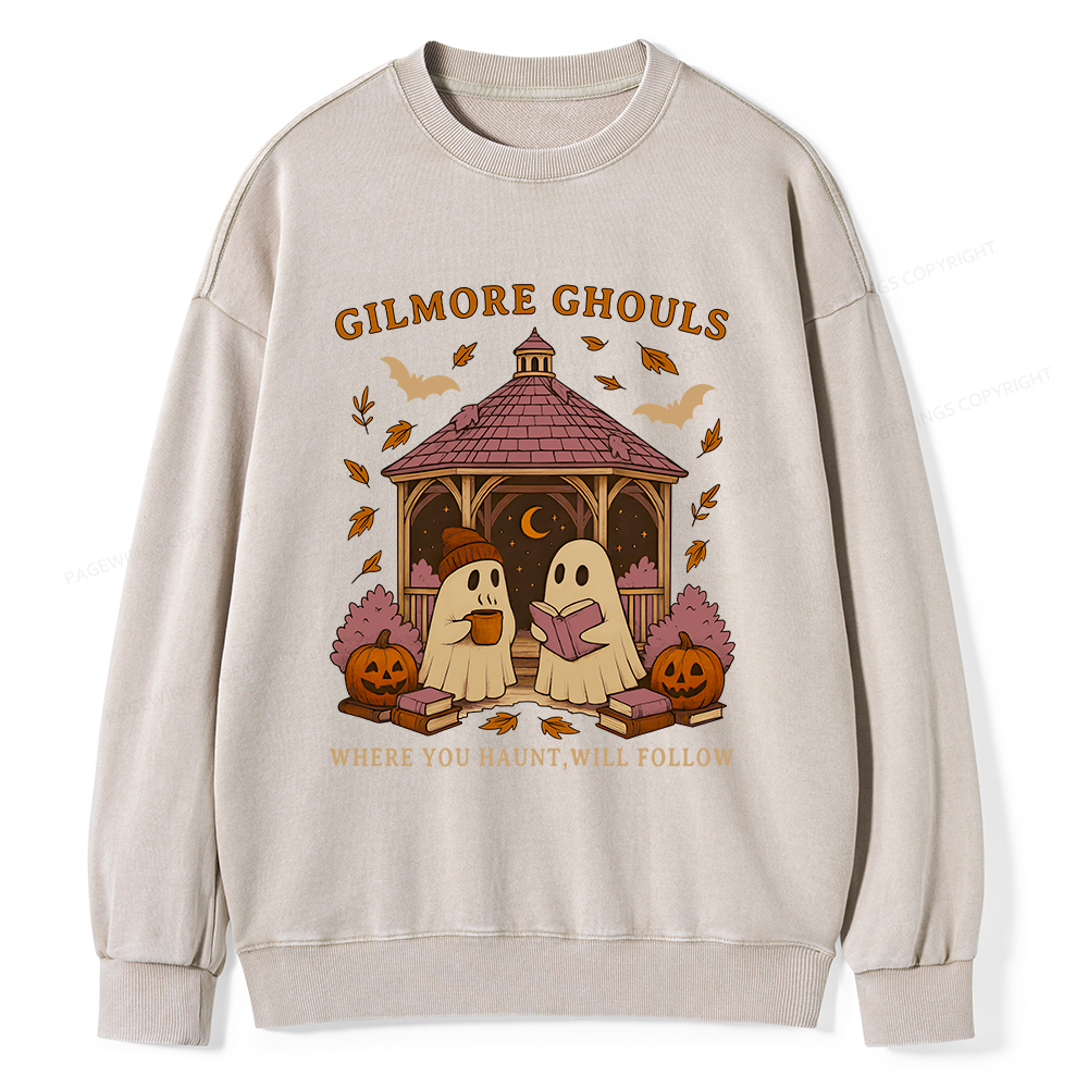 Pagewings Gilmore Ghouls Unisex Washed Sweatshirt