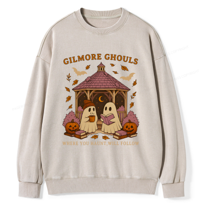 Pagewings Gilmore Ghouls Unisex Washed Sweatshirt