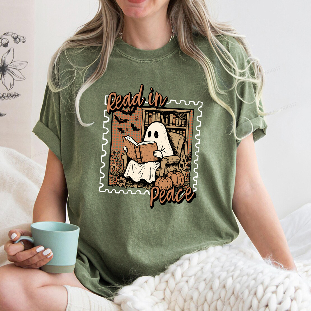 Pagewings Read In Peace Unisex Washed T-shirt