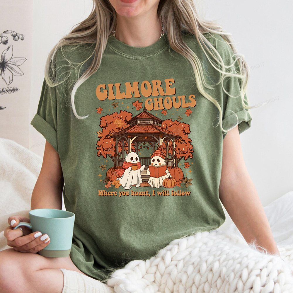 Pagewings Gilmore Ghouls Unisex Washed T-shirt
