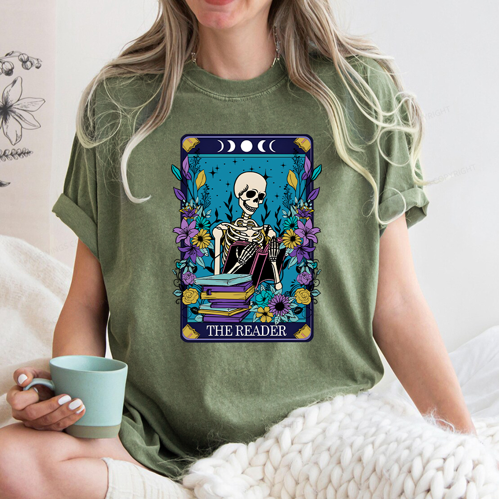 Pagewings The Reader Tarot Card Shirt Unisex Washed T-shirt