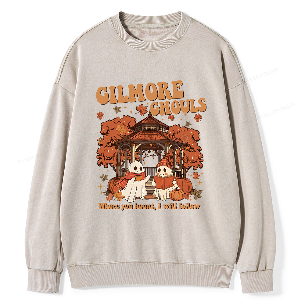 Pagewings Gilmore Ghouls Unisex Washed Sweatshirt