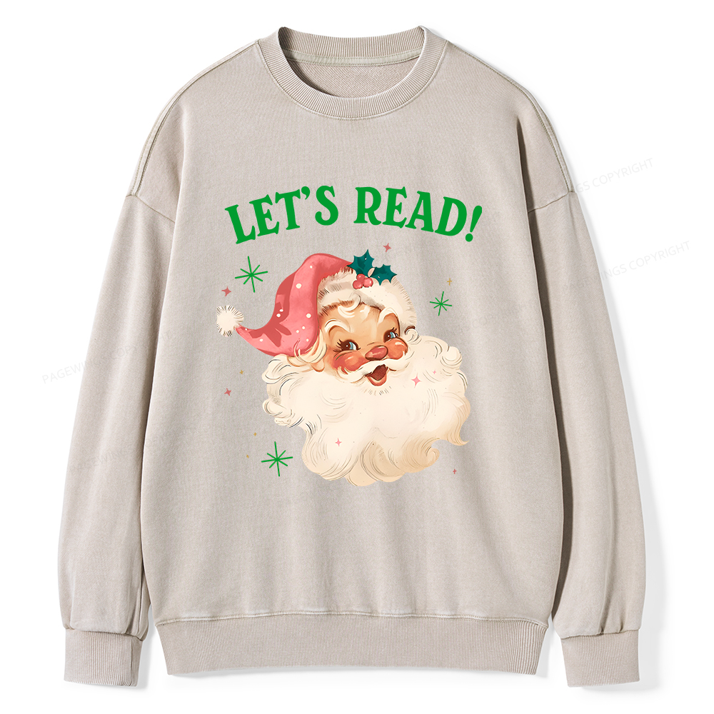 Pagewings Let’s Read Unisex Washed Sweatshirt