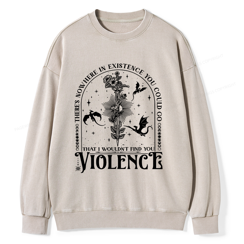 Pagewings Violence Unisex Washed Sweatshirt