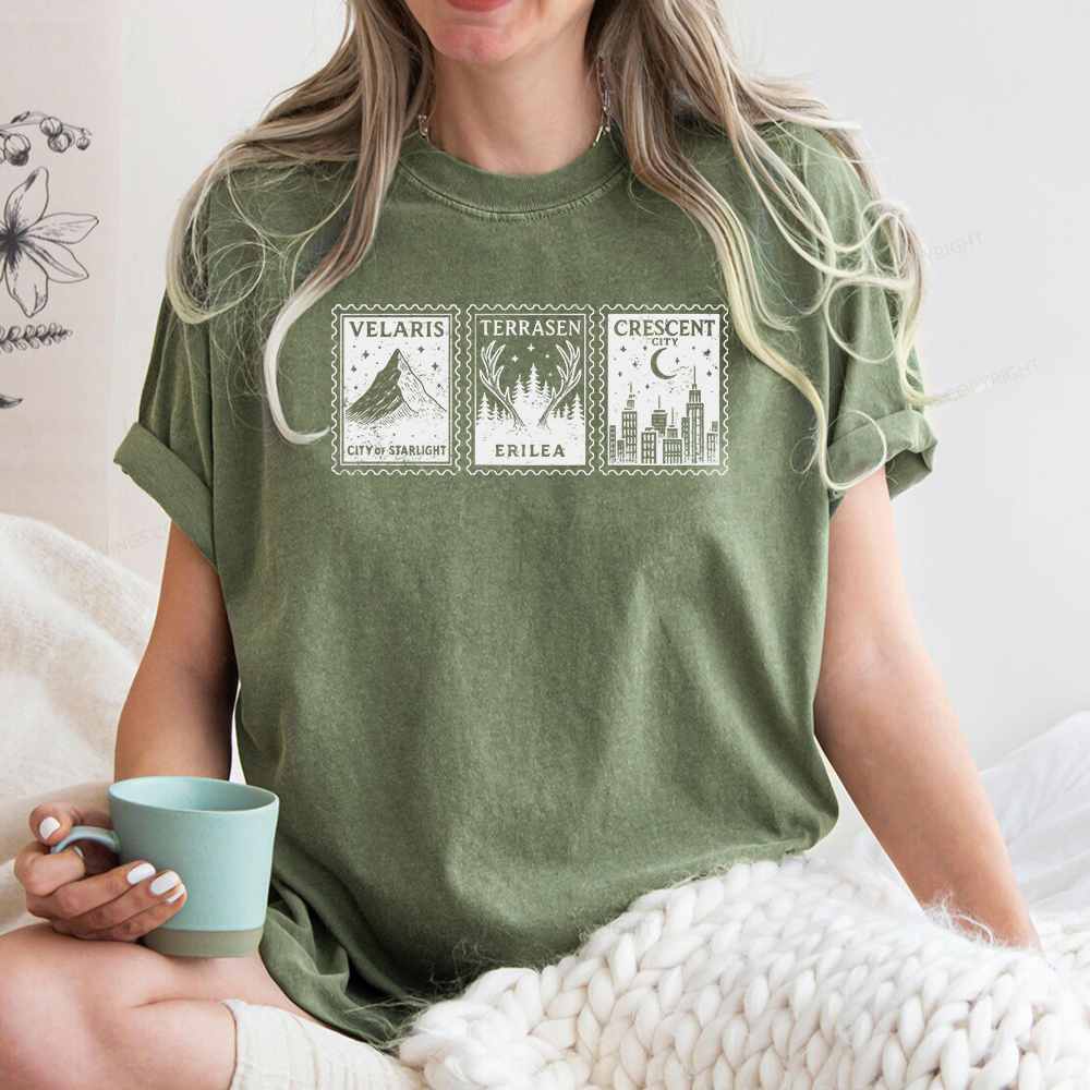 Pagewings Crescent Postcard  Unisex Washed T-shirt